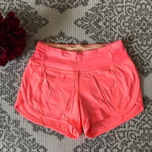 Neon Orange Lululemon Athletica Shorts